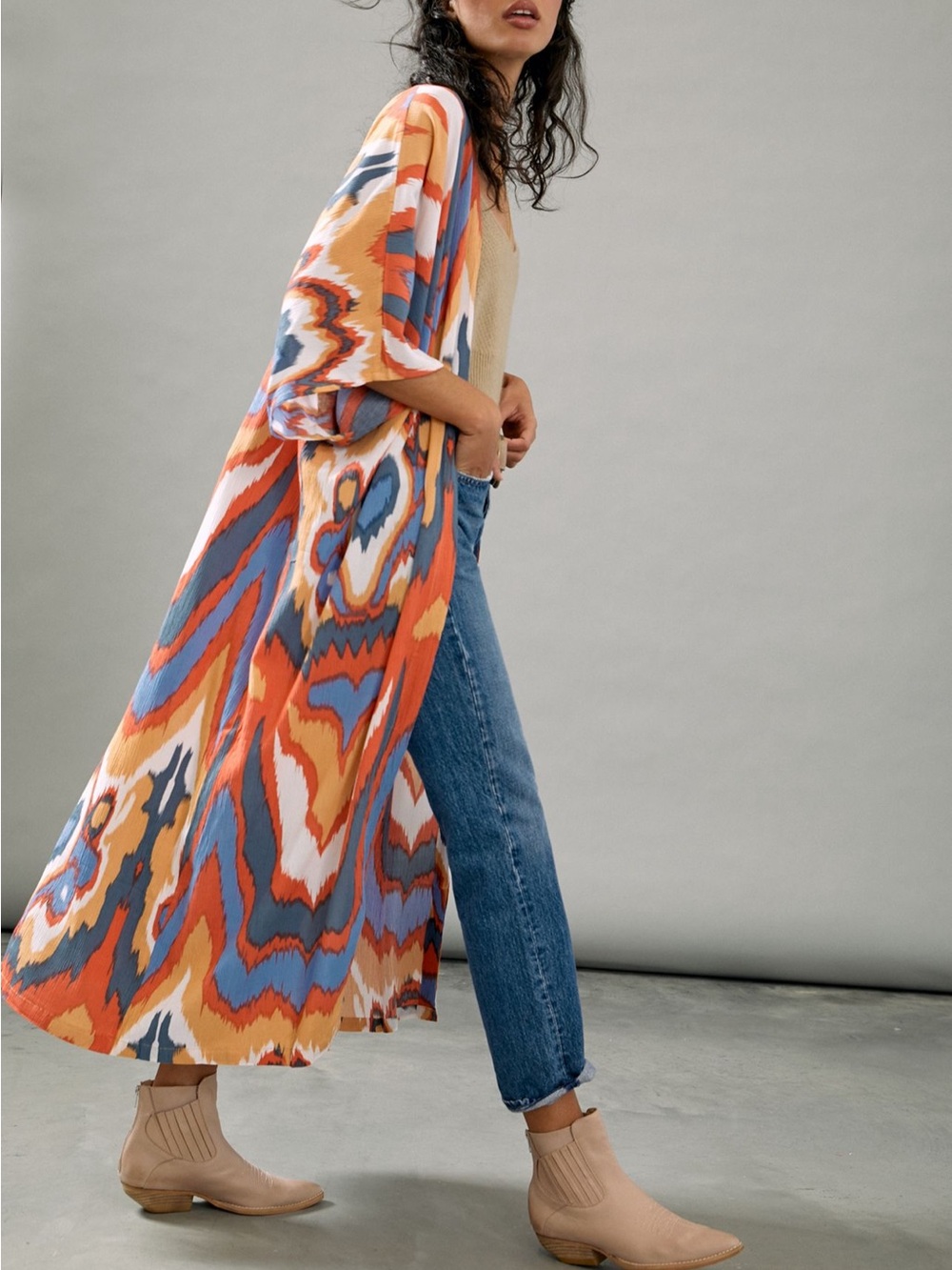 BEL KAZAN Kyra Color-Blocked Kimono from Anthropologie